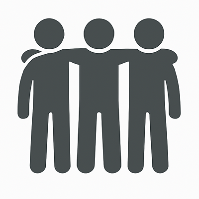 Icon showing a circle of smiling faces around a clay pot, representing The Clay Hole’s warm, inclusive community of passionate pottery lovers.