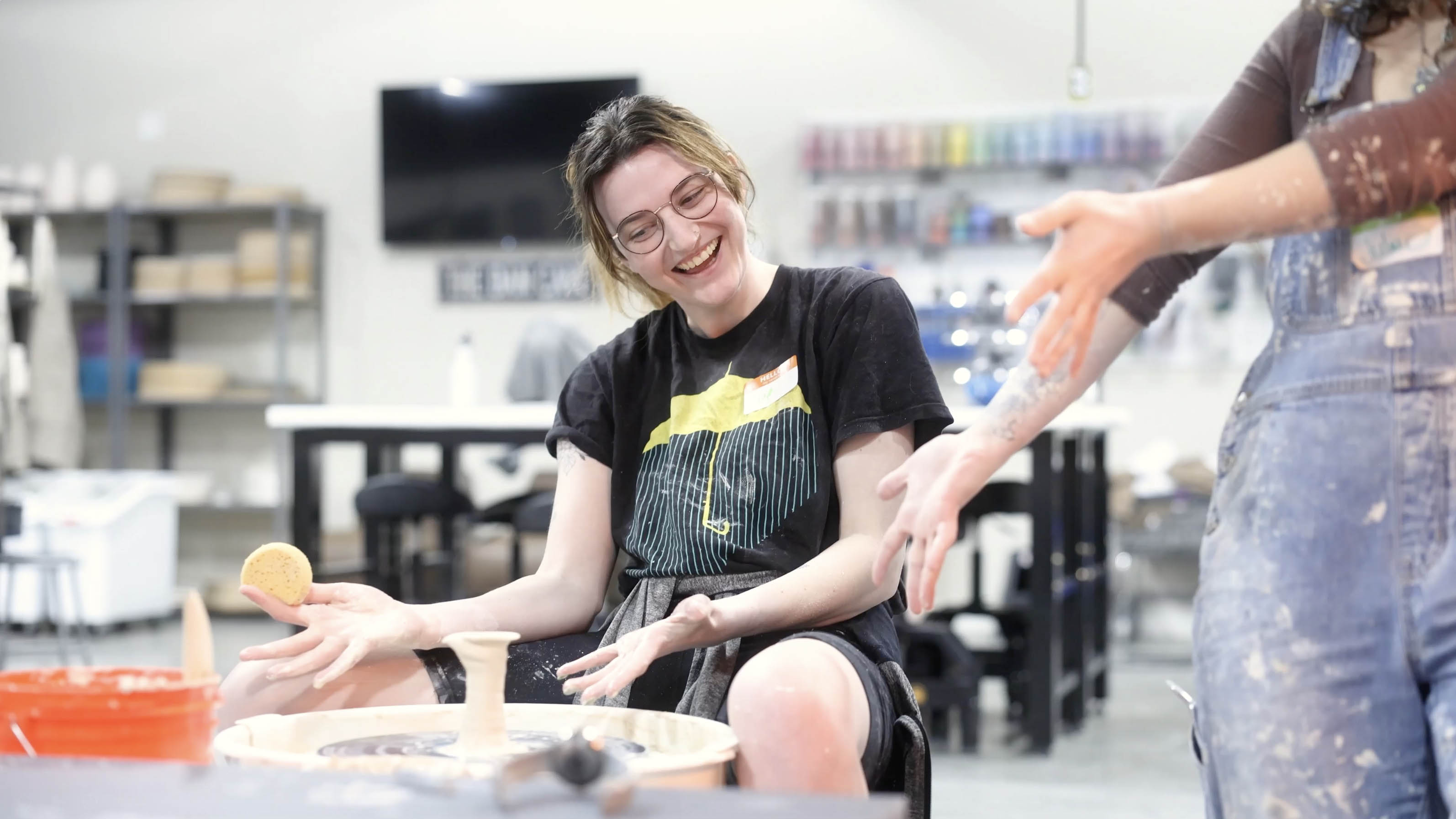 Adult in Utah experiencing therapeutic benefits of pottery for ADHD