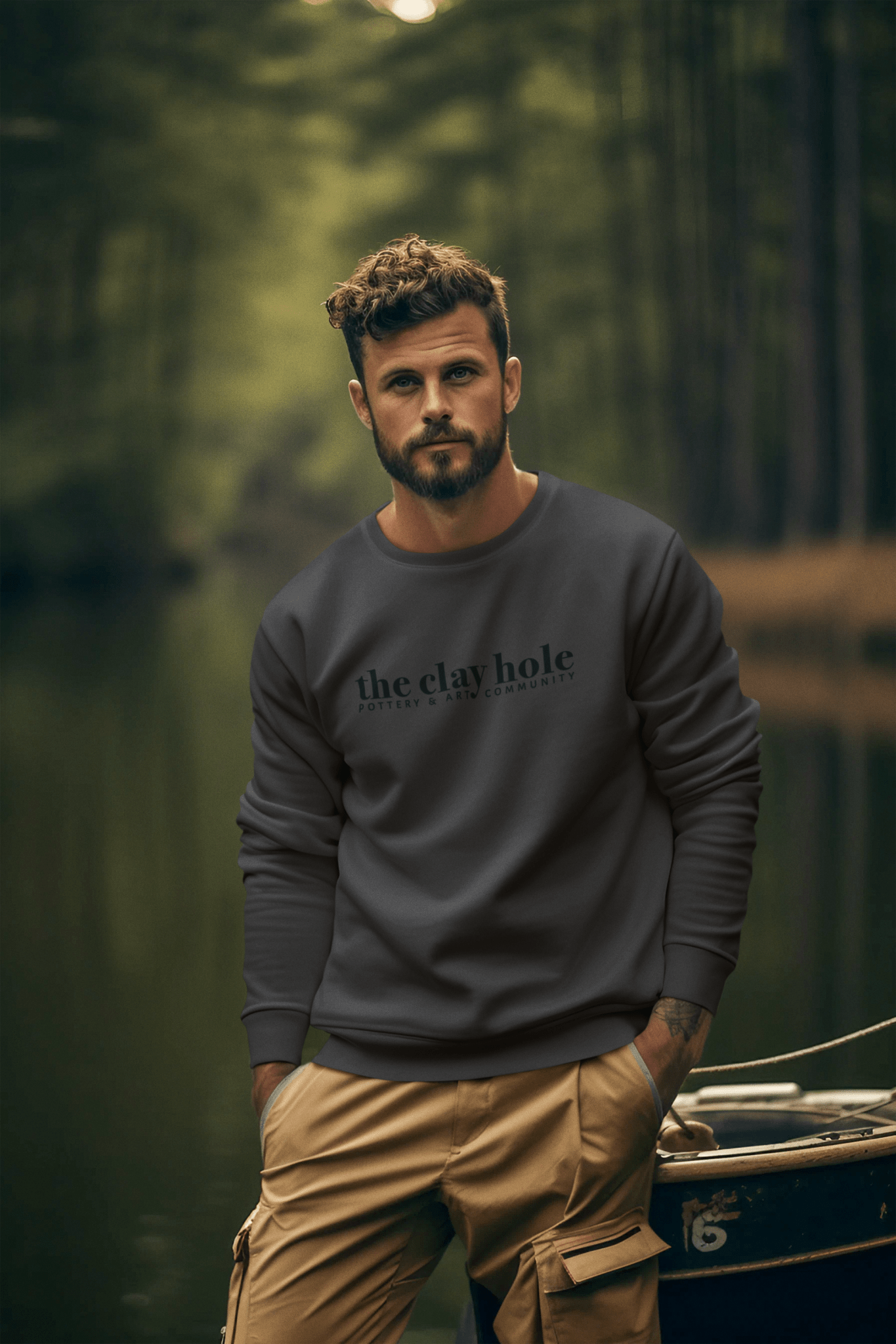 The Clay Hole Embroidered Crewneck Sweatshirt - The Clay Hole - Pottery & Art Community