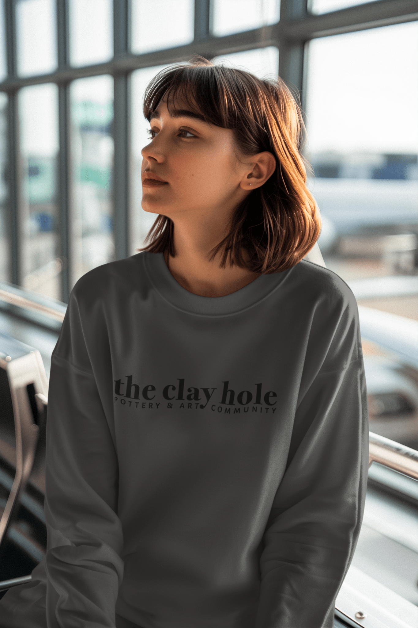 The Clay Hole Embroidered Crewneck Sweatshirt - The Clay Hole - Pottery & Art Community