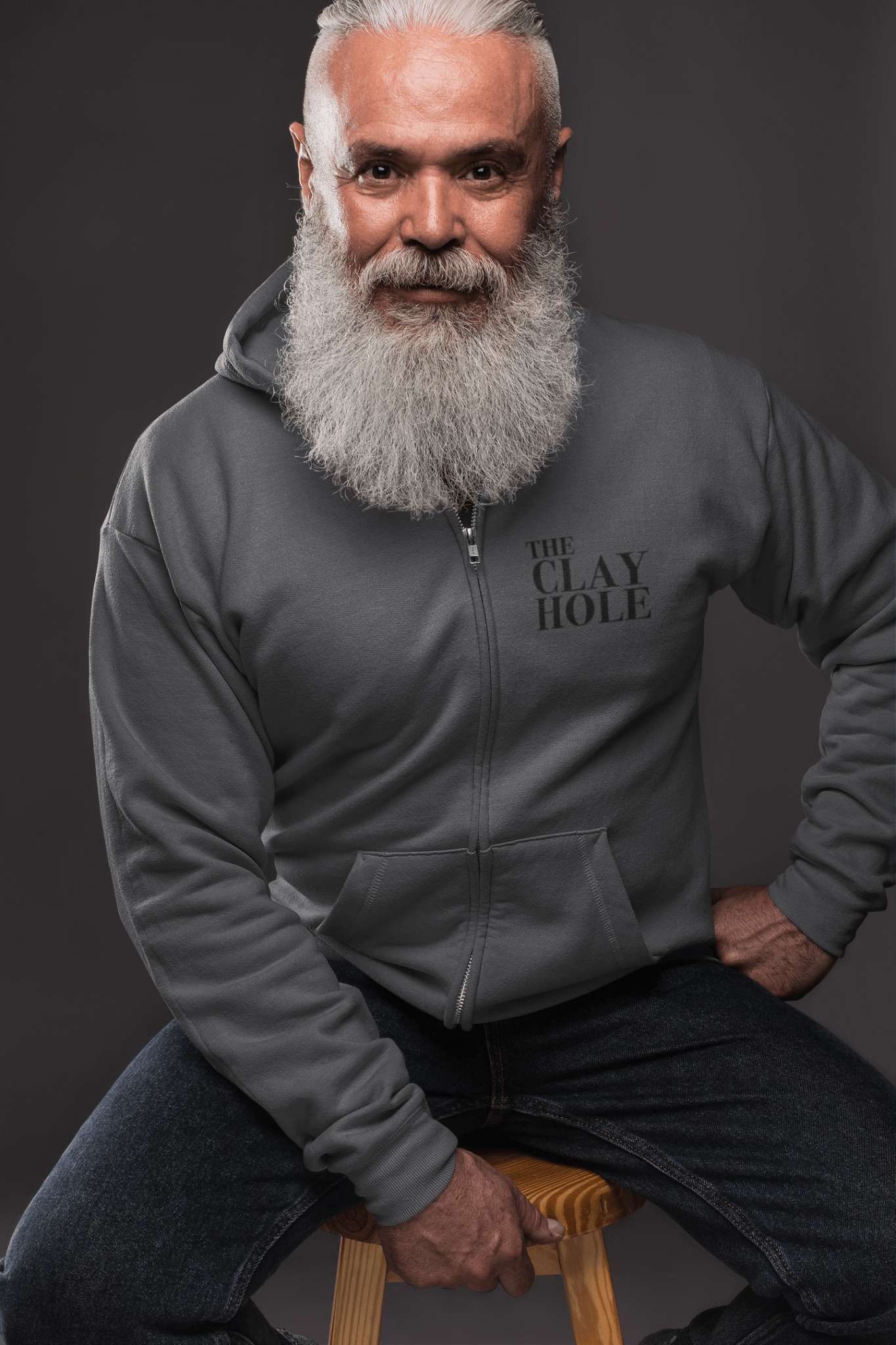 The Clay Hole Zip - Up Embroidered Hoodie - The Clay Hole - Pottery & Art Community