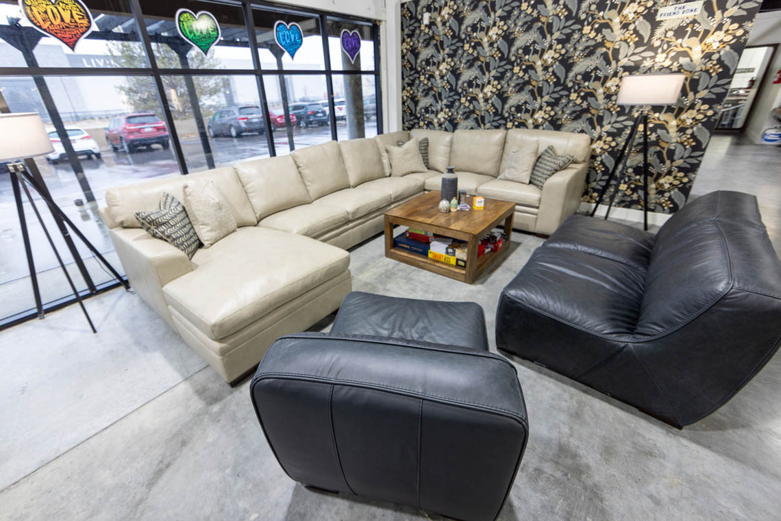 The Friend Zone lounge with comfortable leather seating and games.