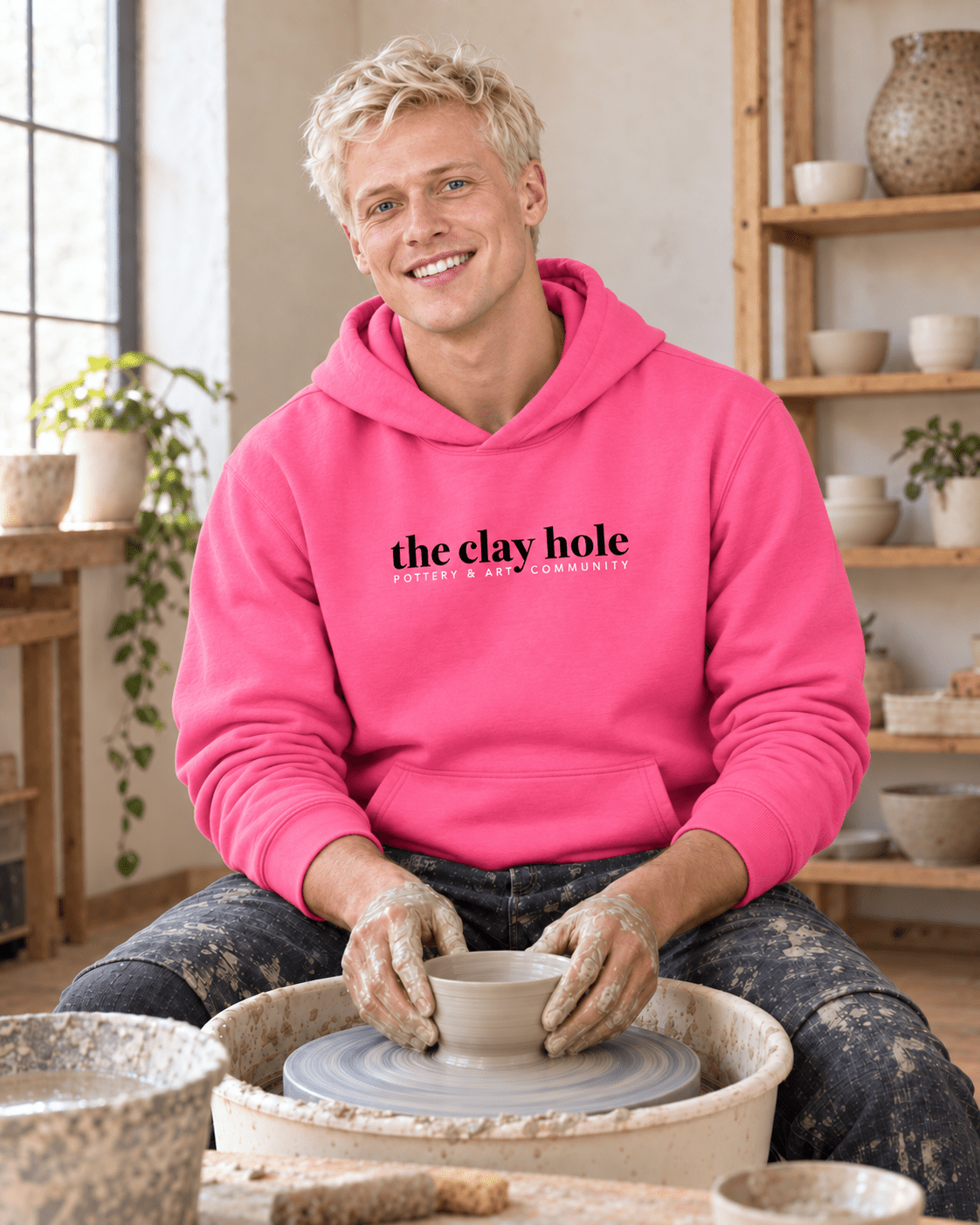Boxy Hoodie - The Clay Hole - Pottery & Art Community