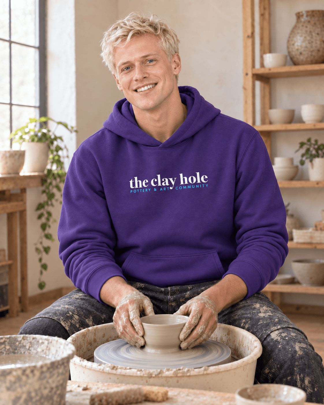 Boxy Hoodie - The Clay Hole - Pottery & Art Community