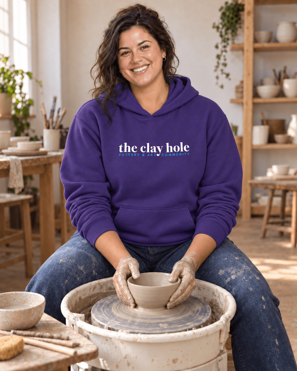 Boxy Hoodie - The Clay Hole - Pottery & Art Community