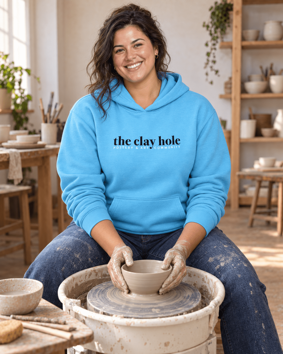 Boxy Hoodie - The Clay Hole - Pottery & Art Community