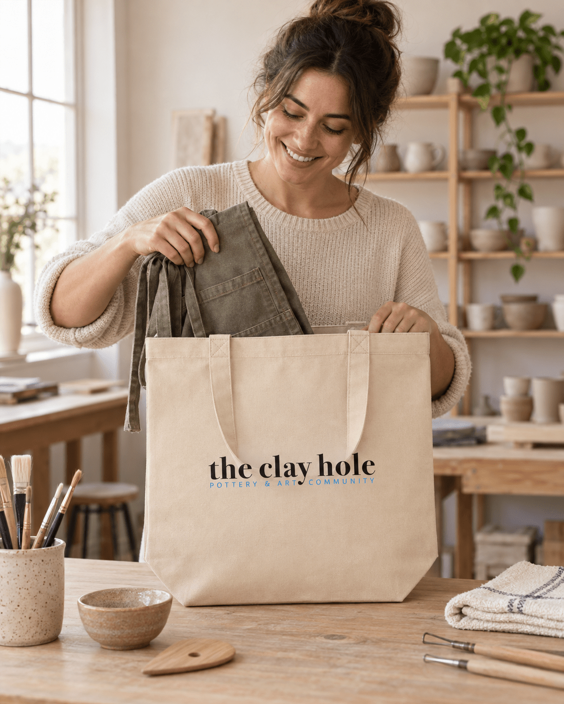 Canvas Tote Bag - The Clay Hole - Pottery & Art Community