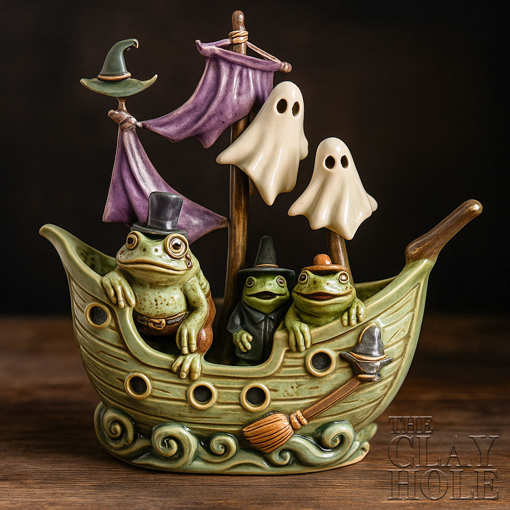 A haunted ship made in a pottery and ceramic class