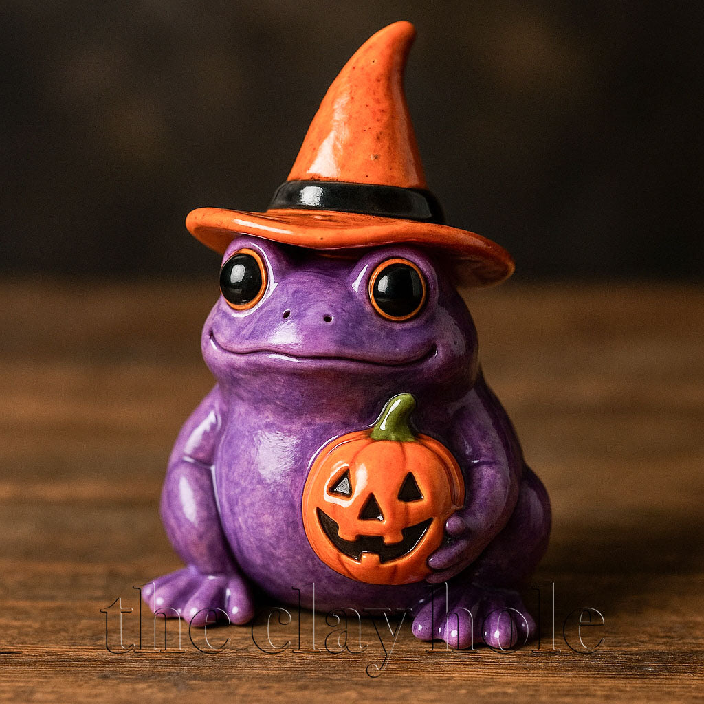 A Halloween figurine project made in a pottery and ceramic class