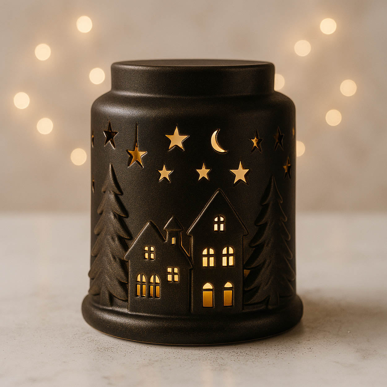 A haunted house made in a pottery and ceramic class