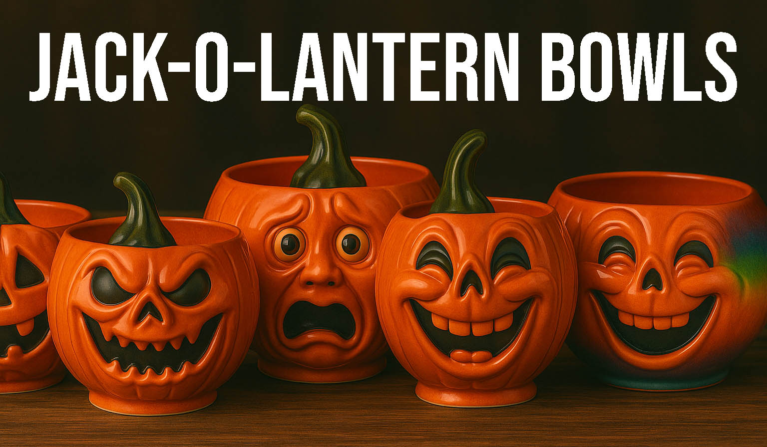 Pumpkin Face Bowls (Jack-o-lantern) in pottery are so fun to make and the possibilities are endless