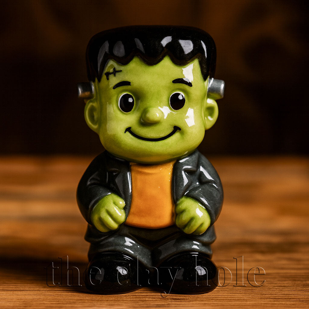 A Halloween figurine project made in a pottery and ceramic class
