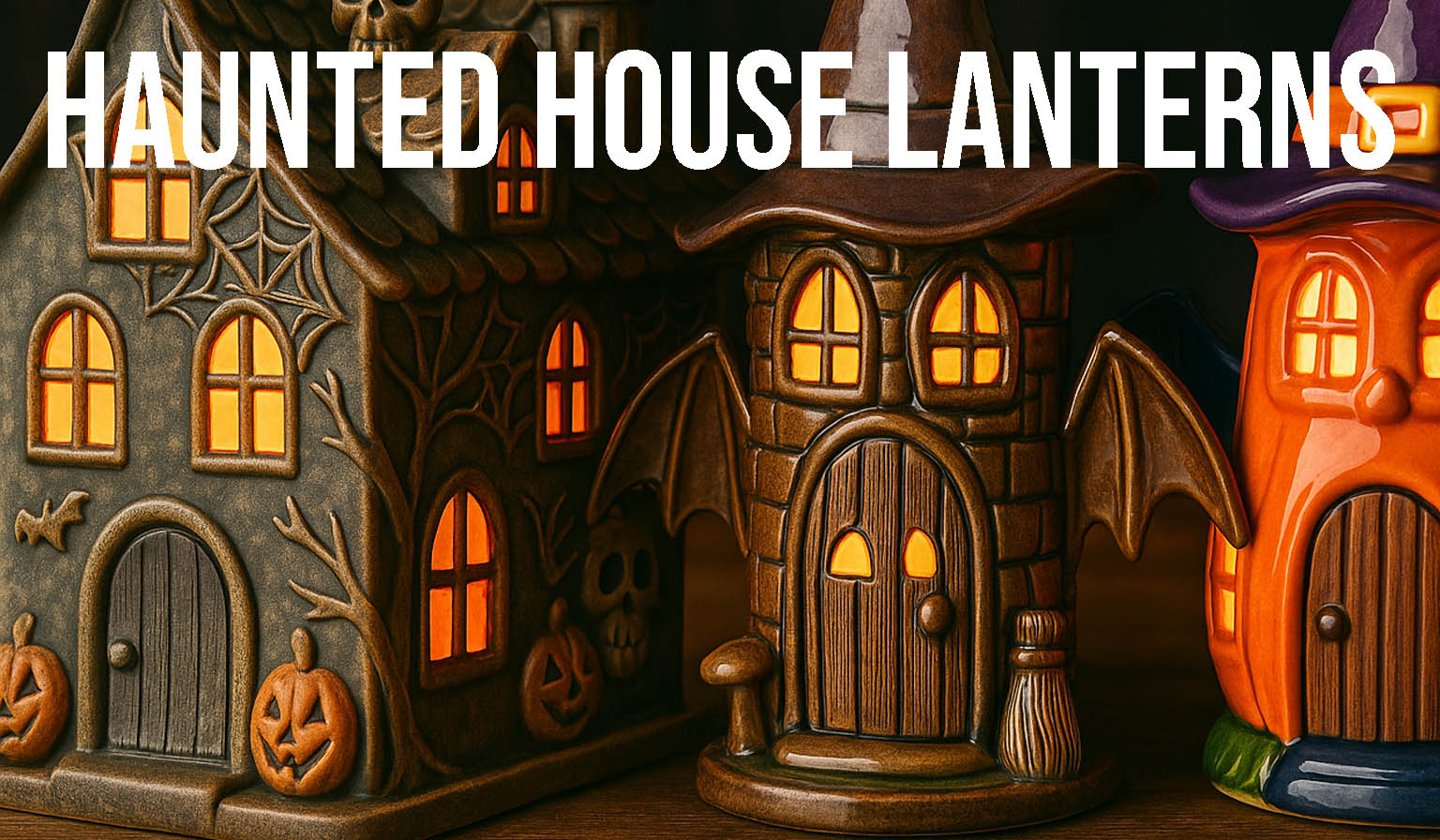 Haunted House Halloween Ceramic Lanterns in pottery are so fun to make and the possibilities are endless