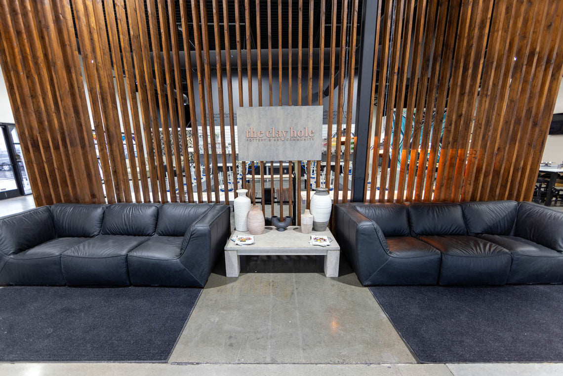 The open main floor of the studio seen from just inside the entrance.