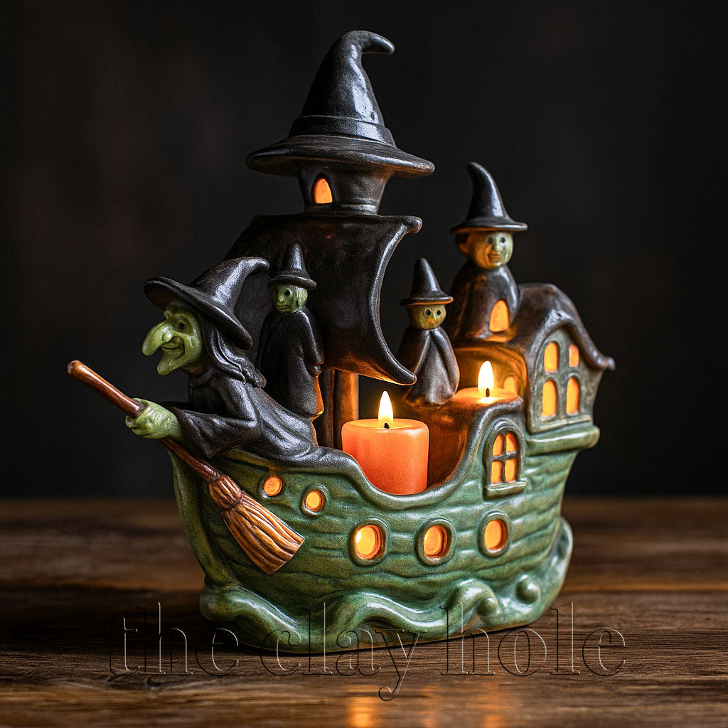 A haunted ship made in a pottery and ceramic class