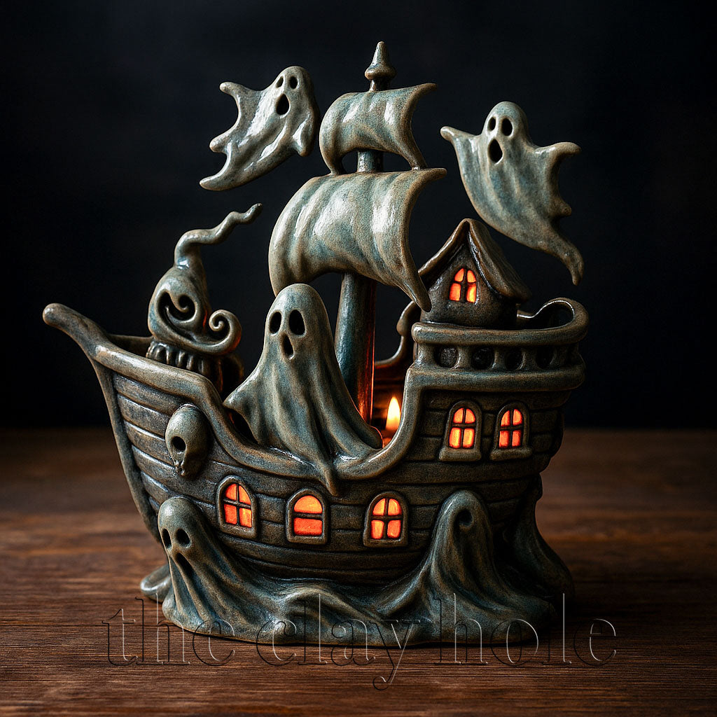 A haunted ship made in a pottery and ceramic class