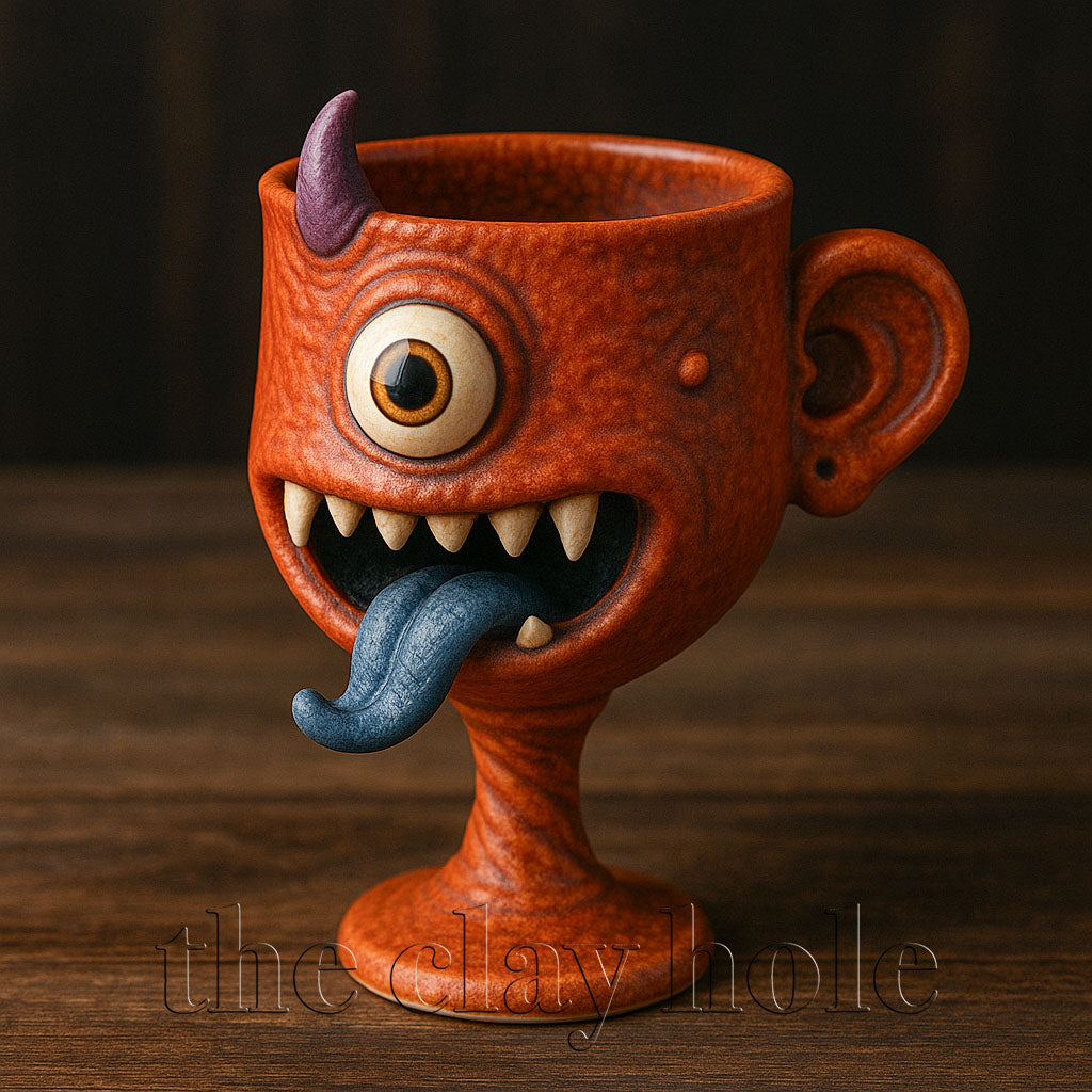 A monster mug made in a pottery and ceramic class