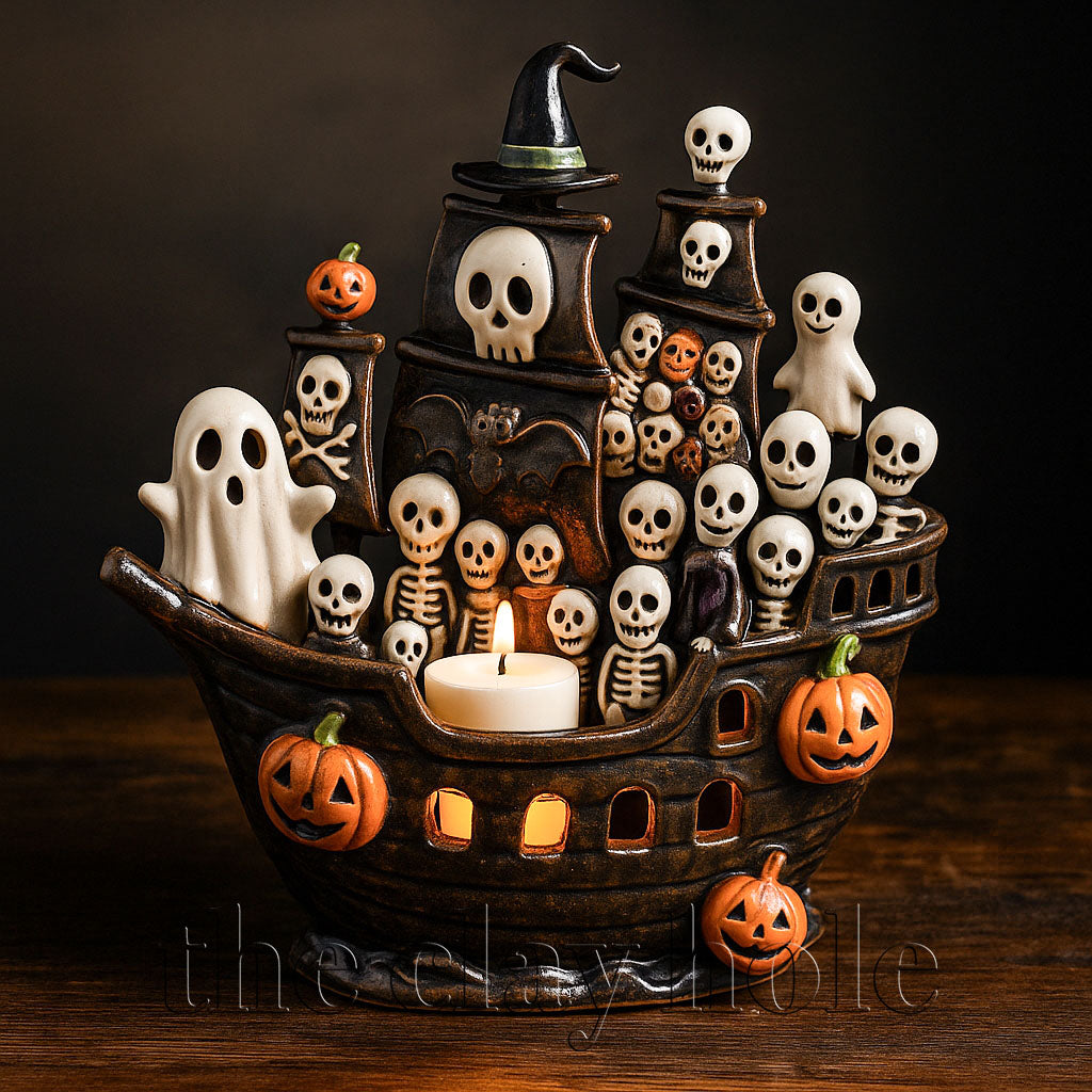 A haunted ship made in a pottery and ceramic class