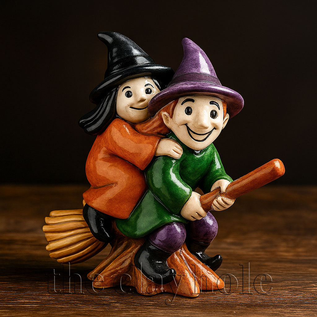 A Halloween figurine project made in a pottery and ceramic class