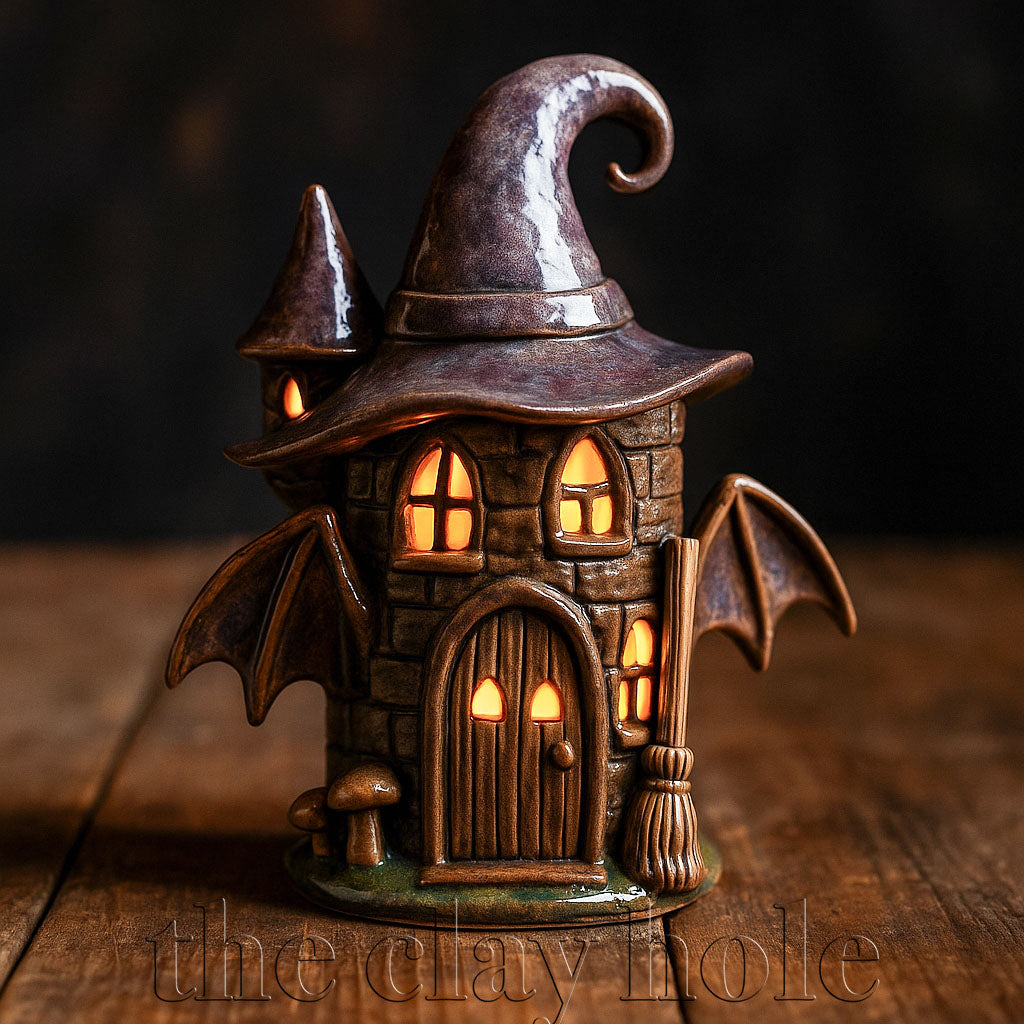 A haunted house made in a pottery and ceramic class