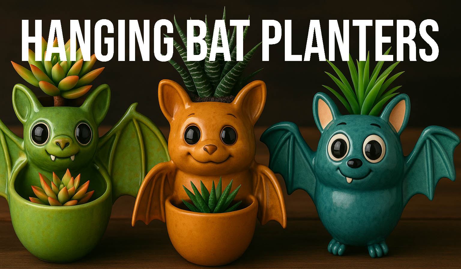 Hanging Halloween bat planters in pottery are so fun to make and the possibilities are endless
