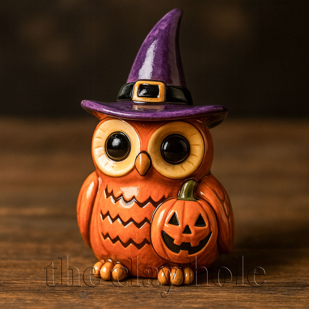 A Halloween figurine project made in a pottery and ceramic class