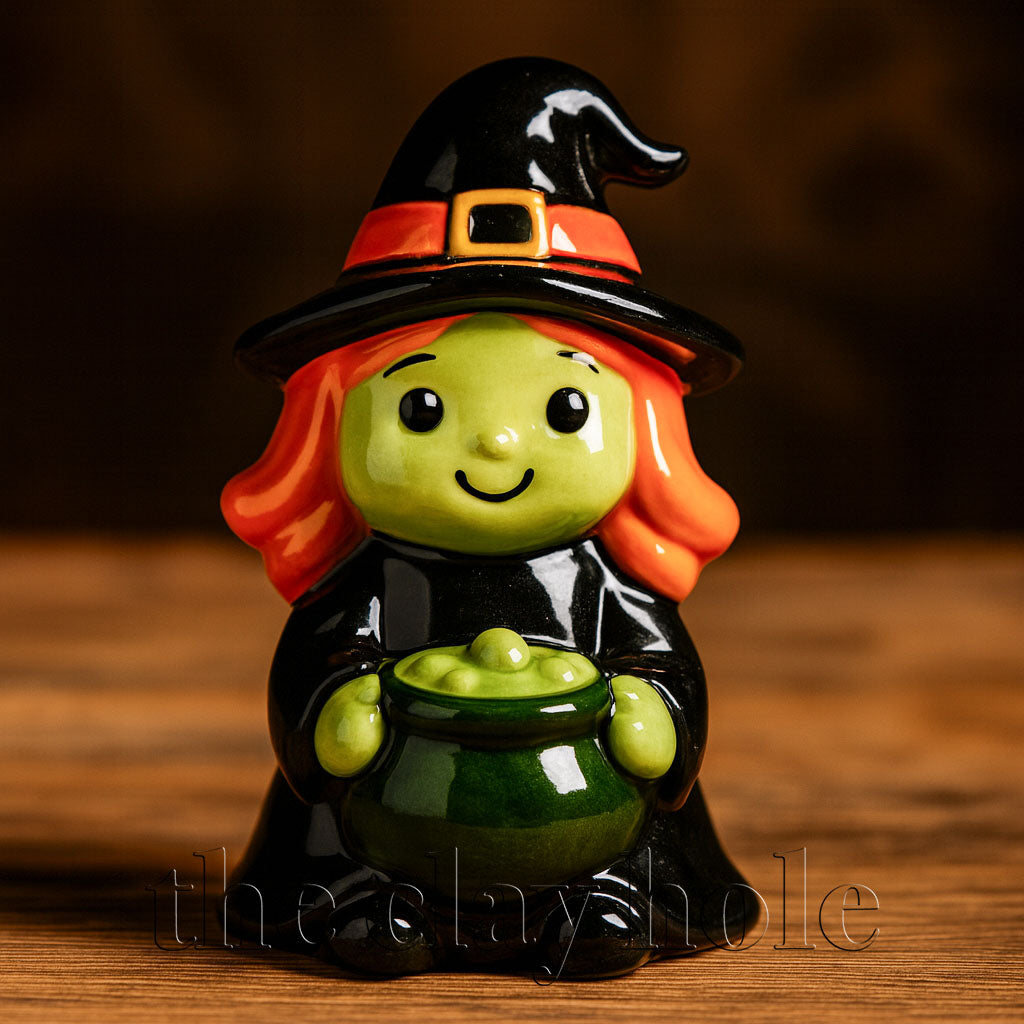 A Halloween figurine project made in a pottery and ceramic class