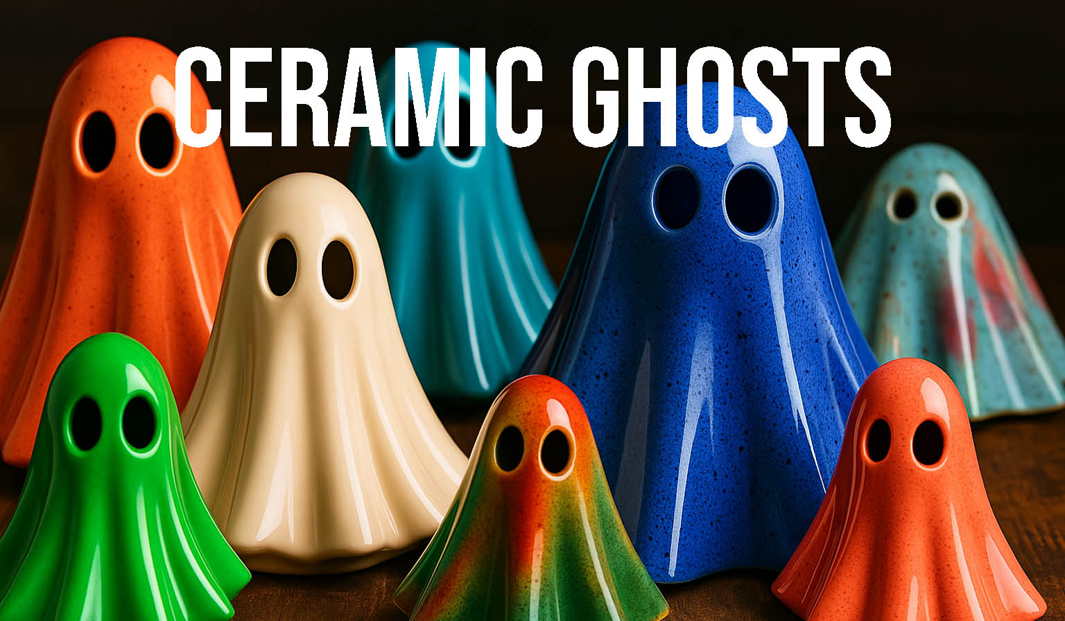 Ceramic Ghosts in pottery are so fun to make and the possibilities are endless