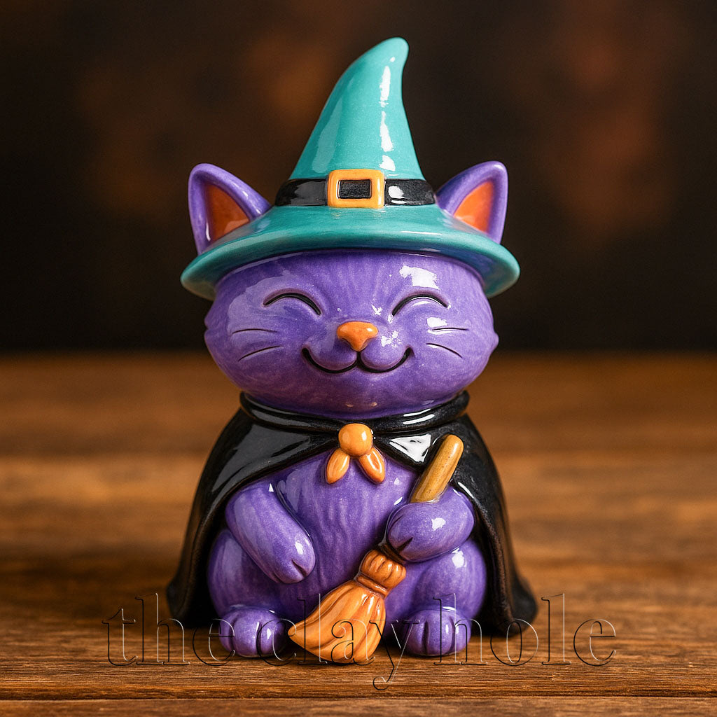 A Halloween figurine project made in a pottery and ceramic class