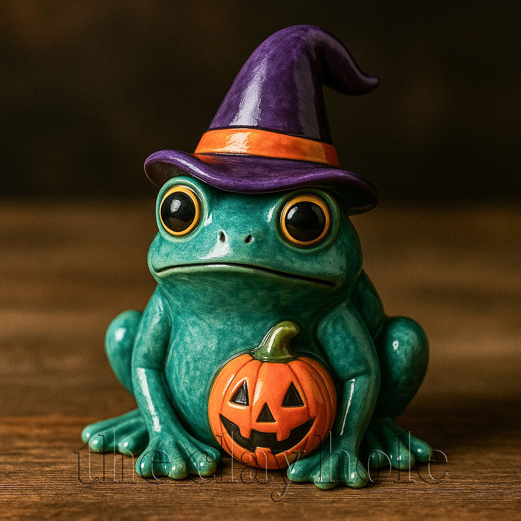 A Halloween figurine project made in a pottery and ceramic class