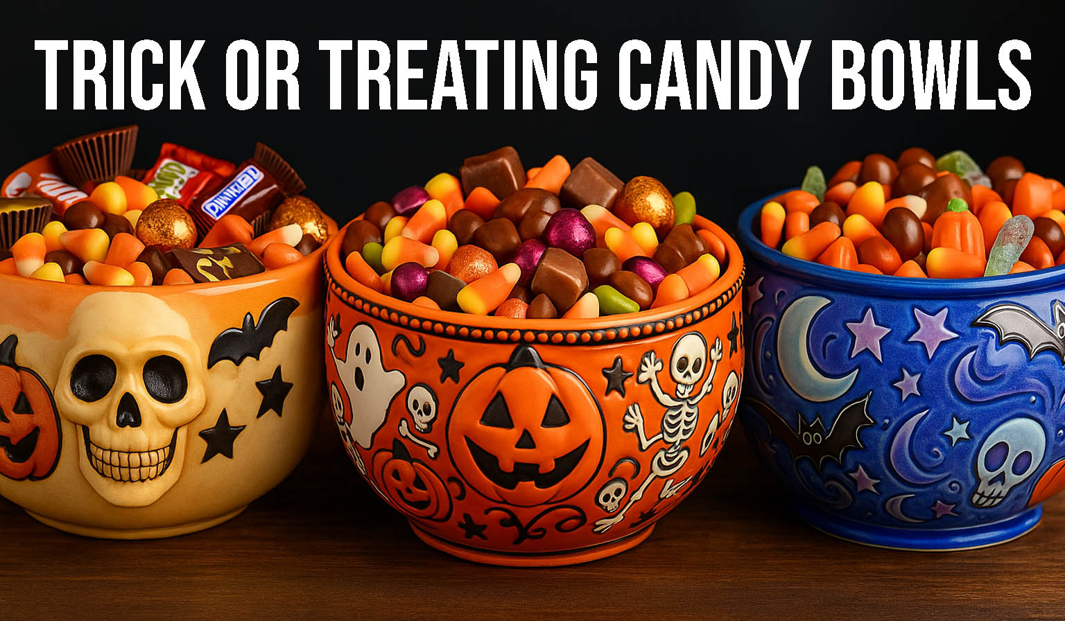 Halloween Candy Trick or Treat Bowls in pottery are so fun to make and the possibilities are endless
