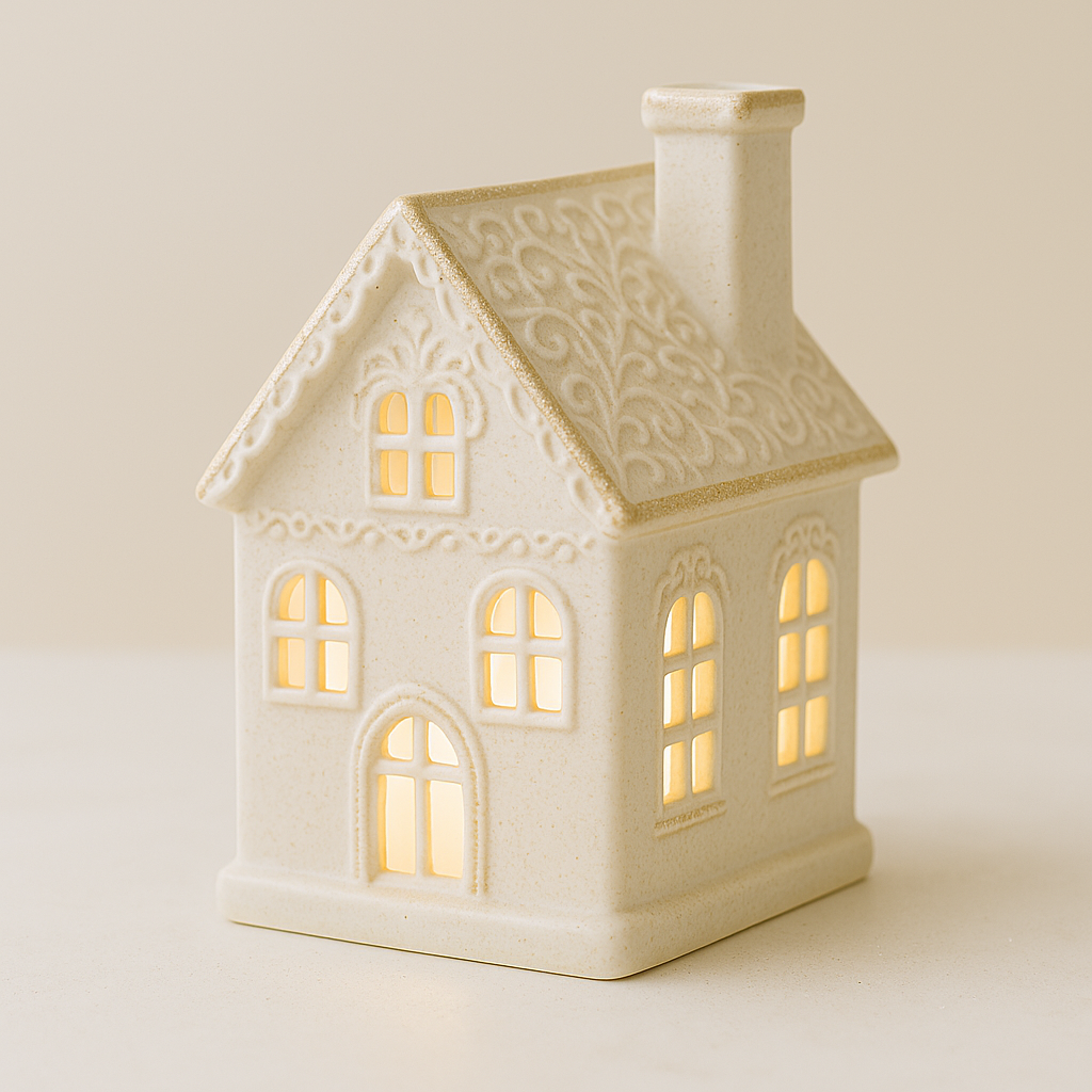A haunted house made in a pottery and ceramic class