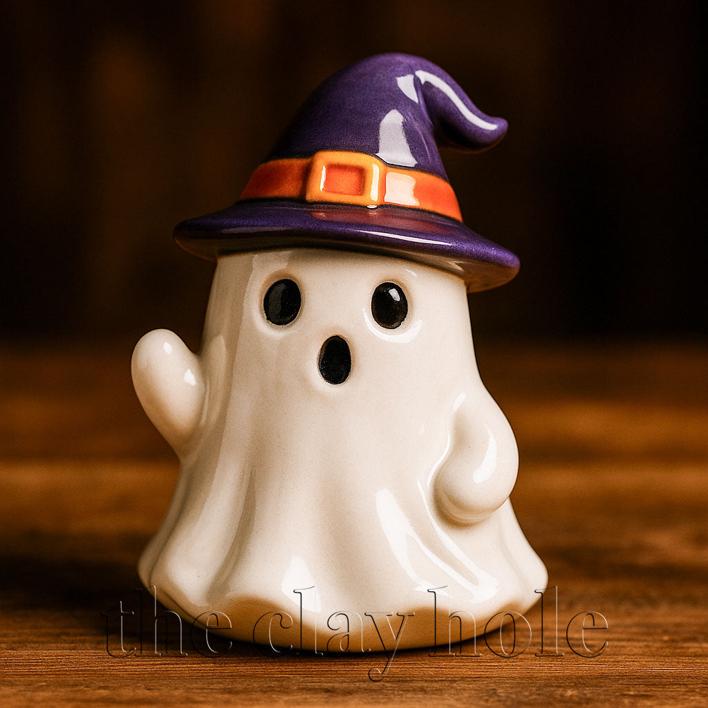 A Halloween figurine project made in a pottery and ceramic class