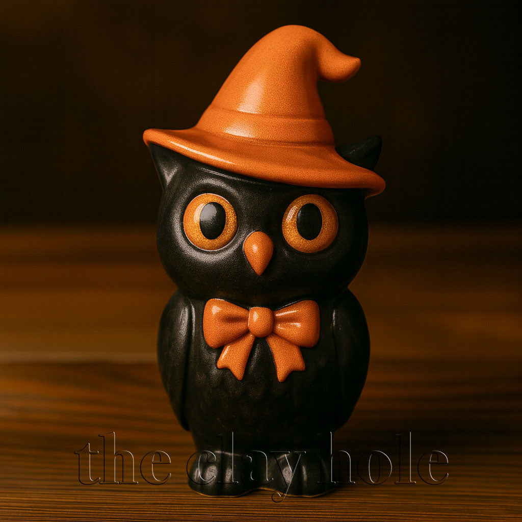 A Halloween figurine project made in a pottery and ceramic class