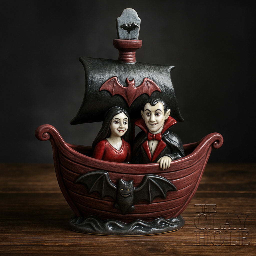 A haunted ship made in a pottery and ceramic class