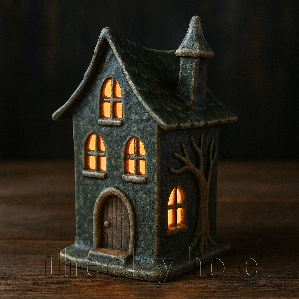 A haunted house made in a pottery and ceramic class