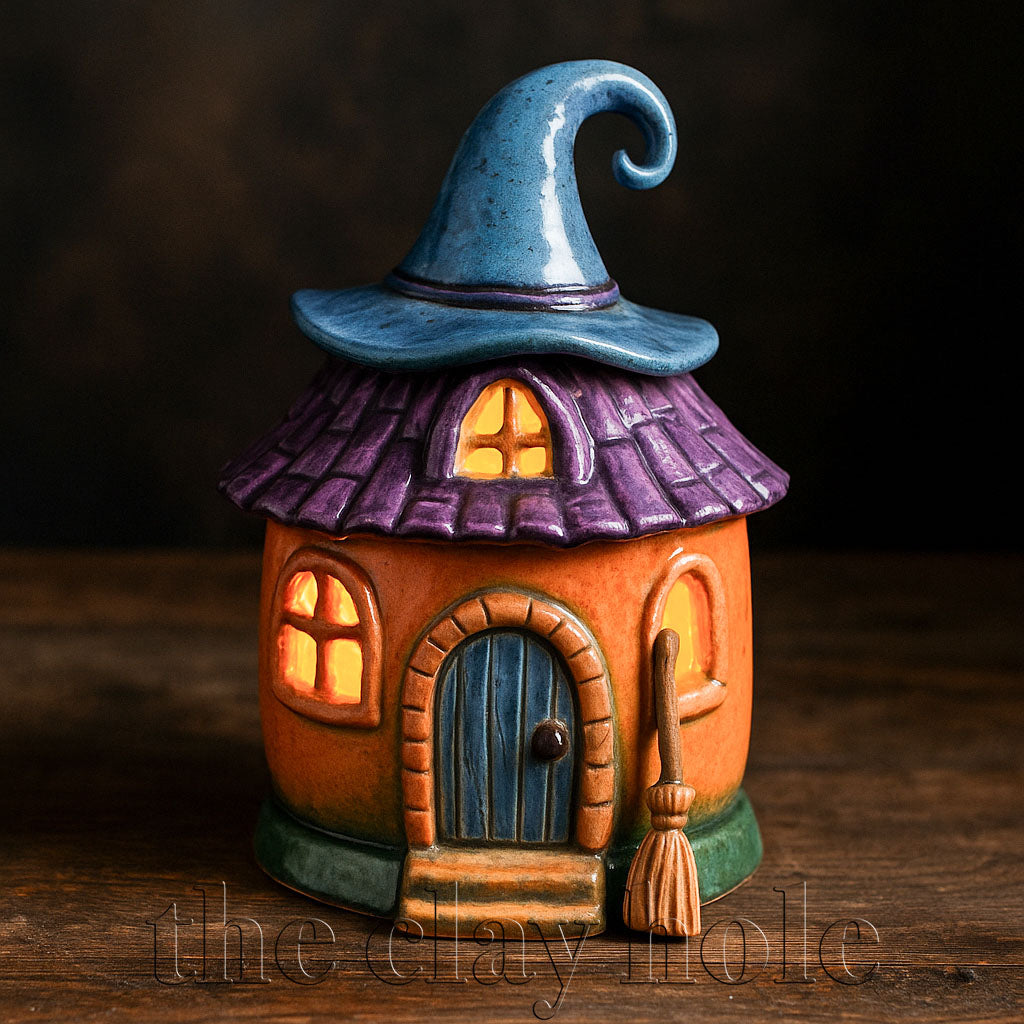 A haunted house made in a pottery and ceramic class