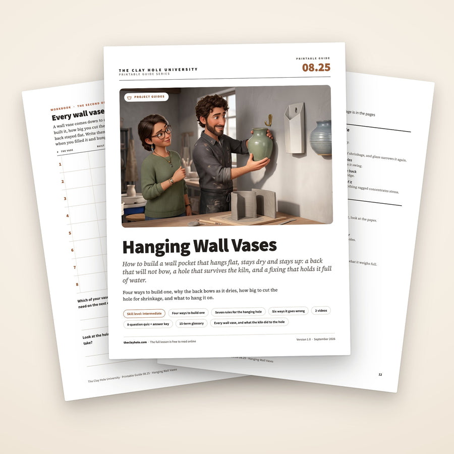 Hanging Wall Vases printable guide: the cover, with the wall vase log and the one page summary fanned behind it