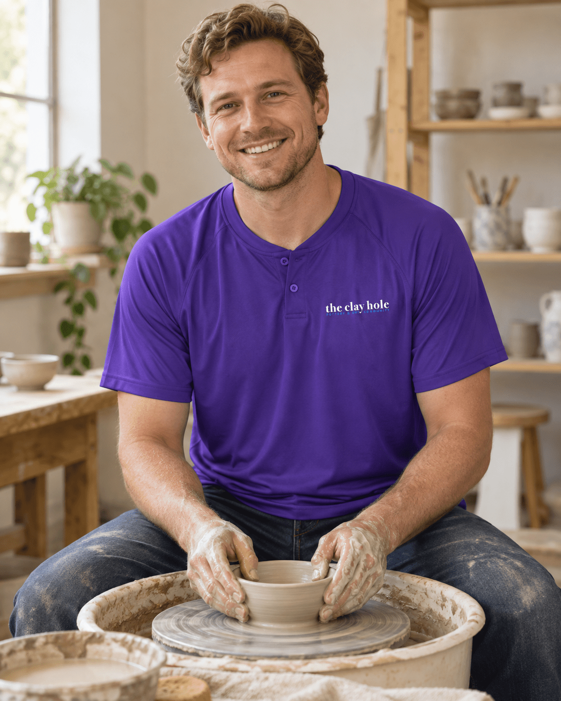 Henley Shirt - The Clay Hole - Pottery & Art Community