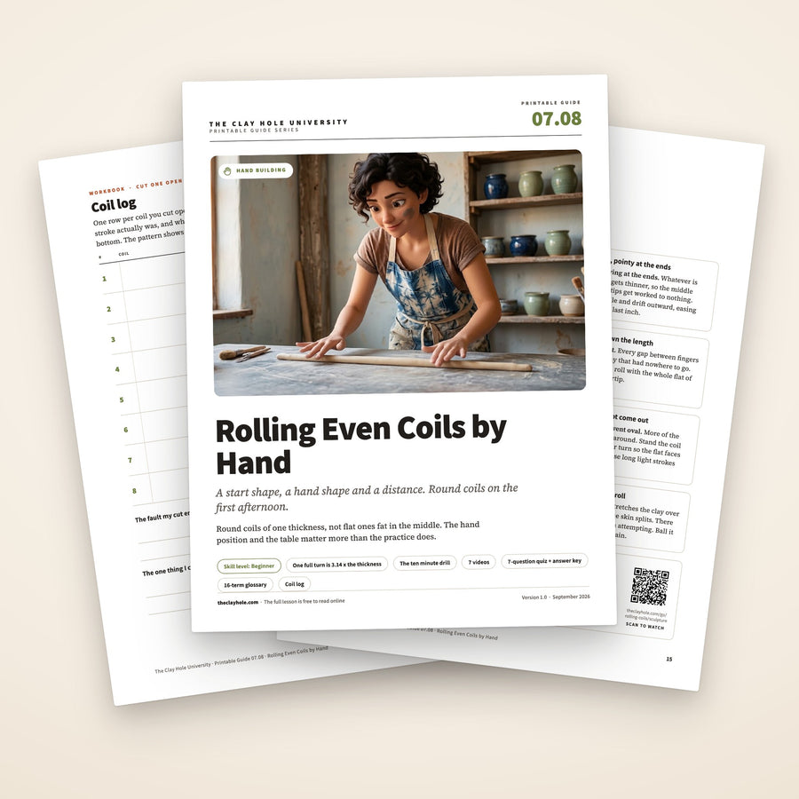 Rolling Even Coils by Hand printable guide: the cover, with the coil log and troubleshooting pages fanned behind it