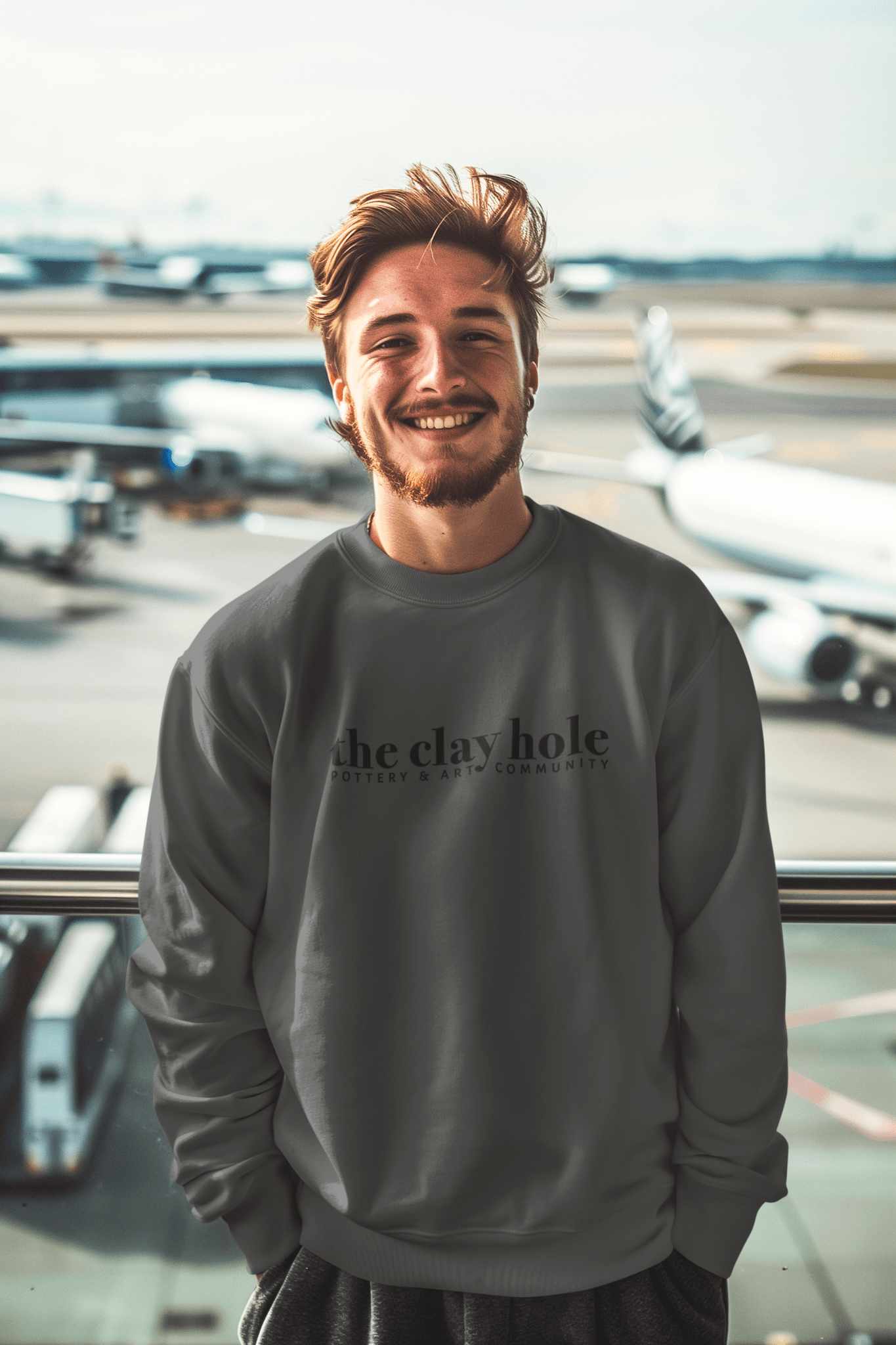 The Clay Hole Embroidered Crewneck Sweatshirt - The Clay Hole - Pottery & Art Community