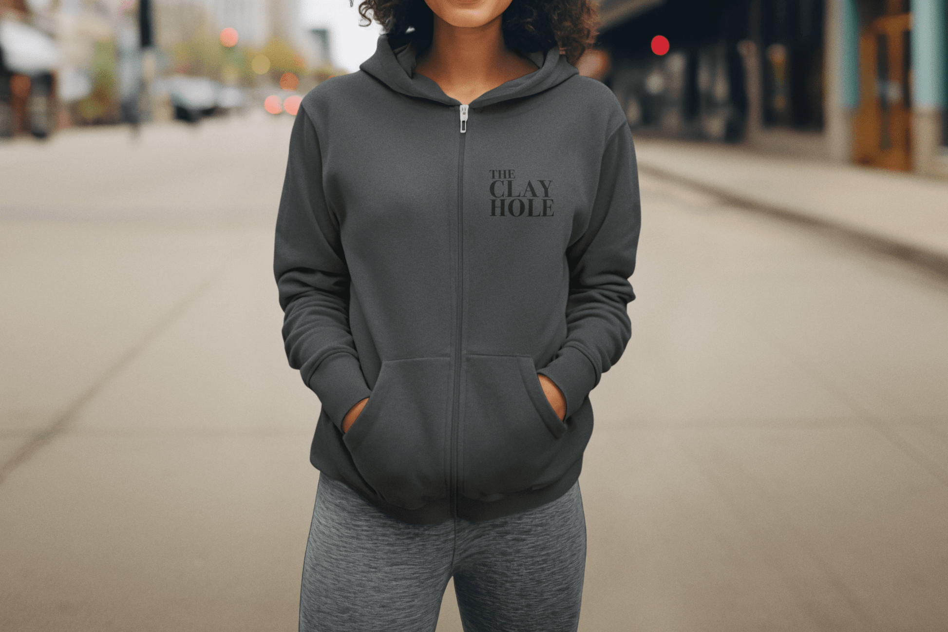 The Clay Hole Zip - Up Embroidered Hoodie - The Clay Hole - Pottery & Art Community