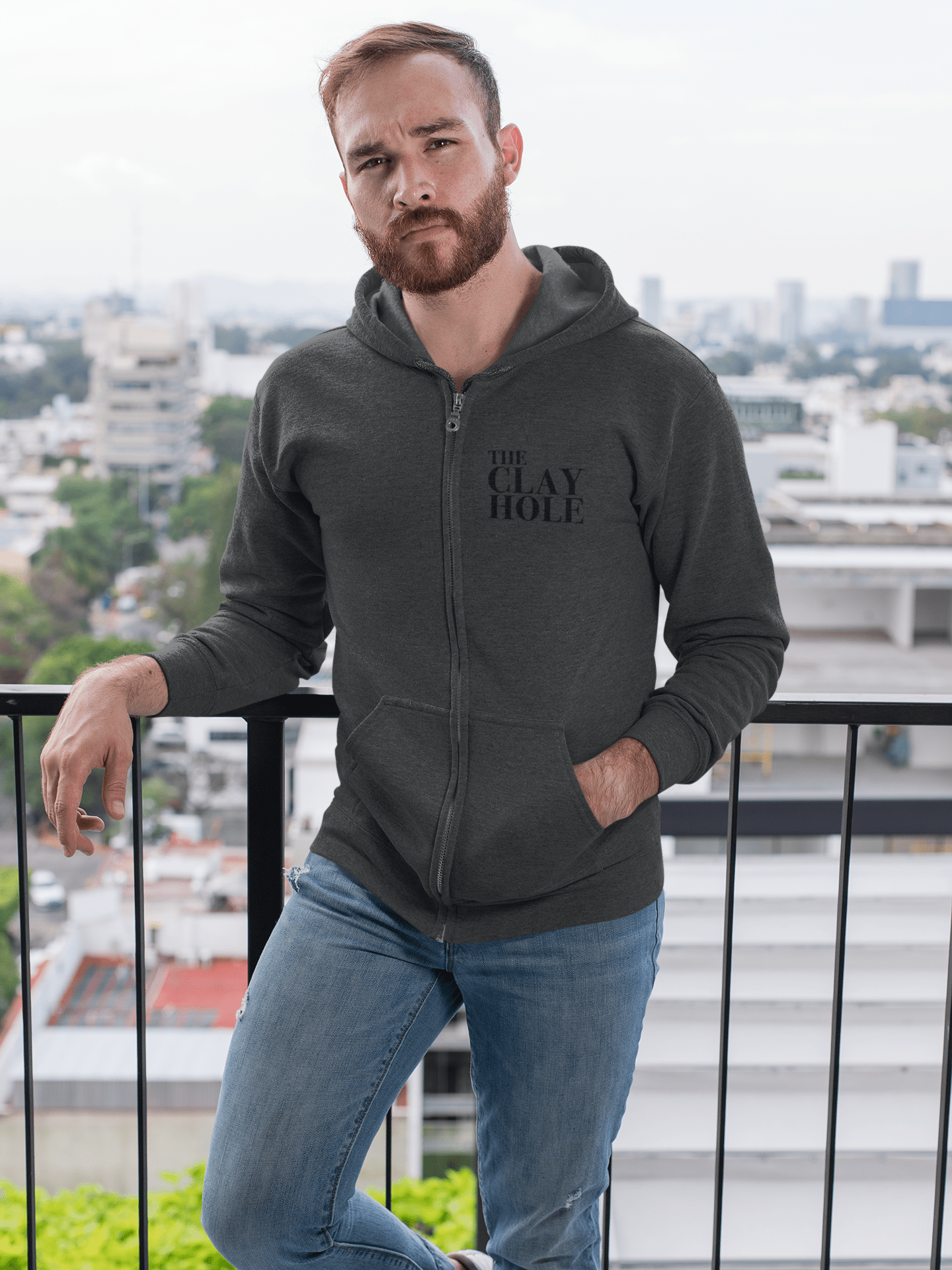 The Clay Hole Zip - Up Embroidered Hoodie - The Clay Hole - Pottery & Art Community