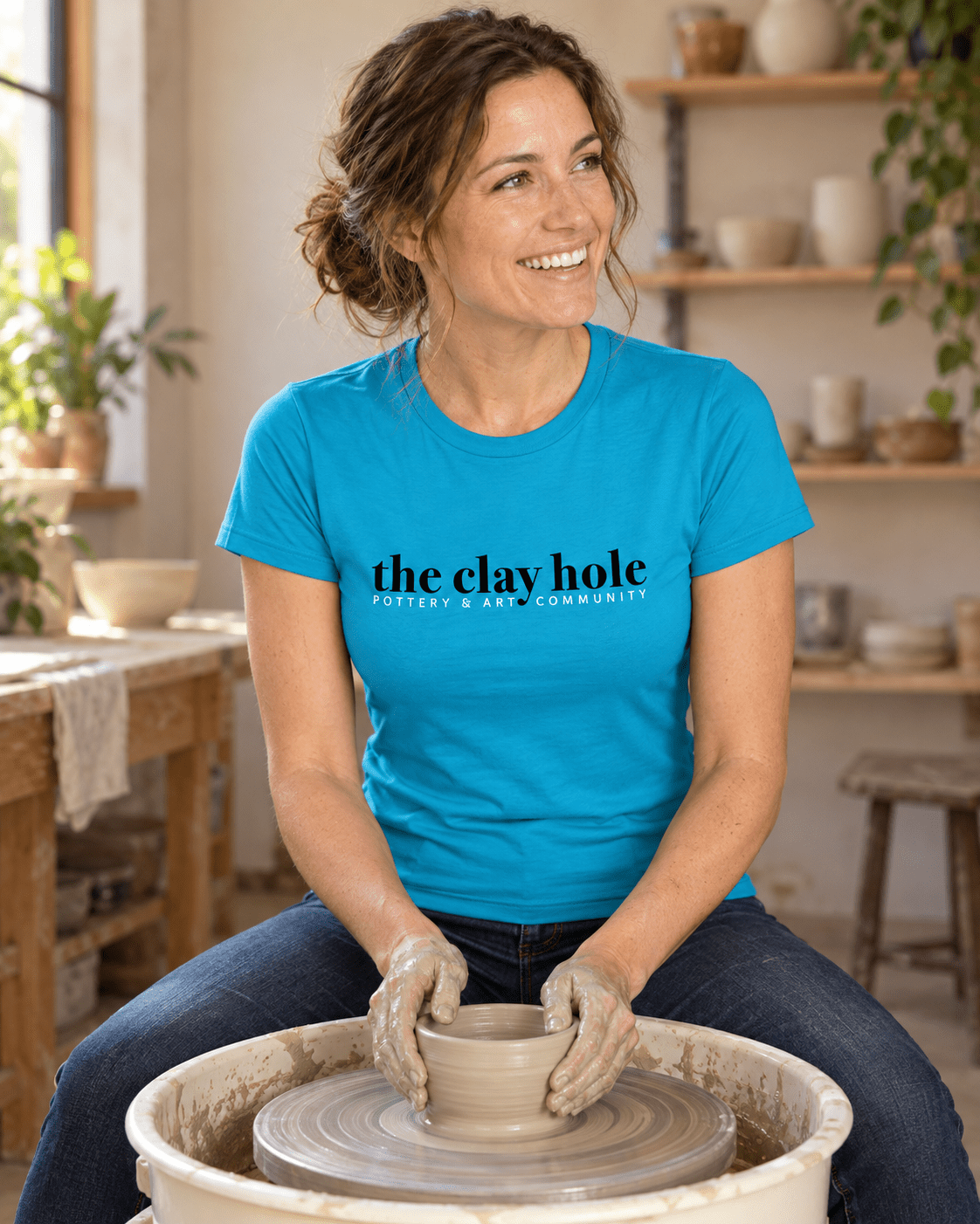Women's Fitted Shirt - The Clay Hole - Pottery & Art Community