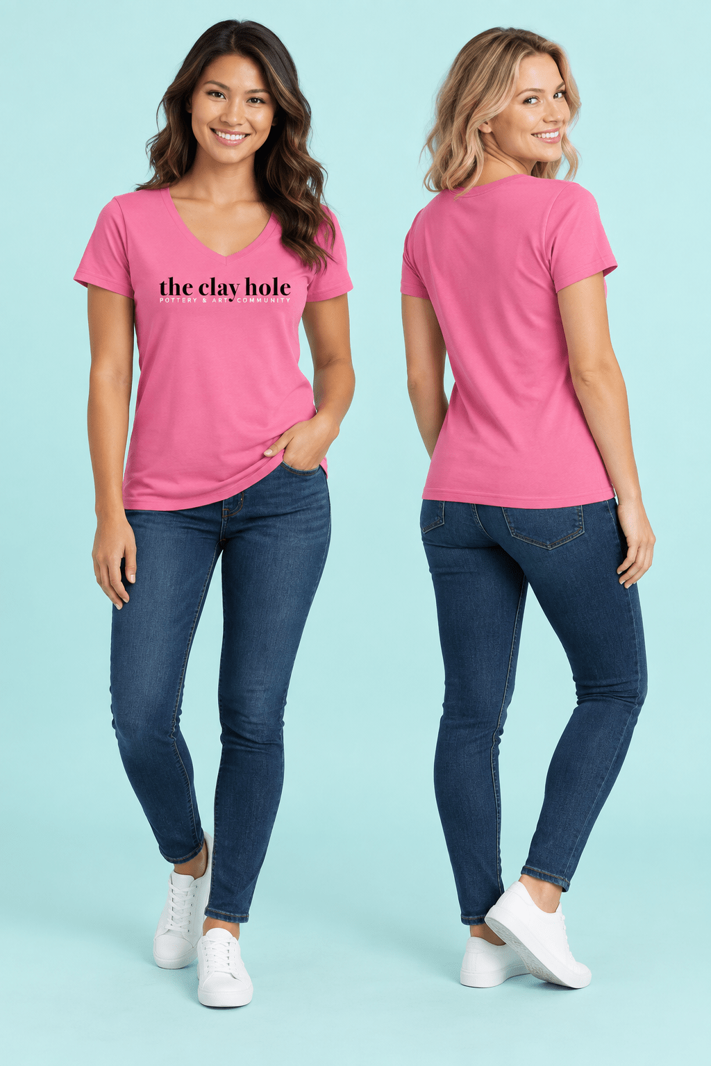 Women's V-Neck - The Clay Hole - Pottery & Art Community